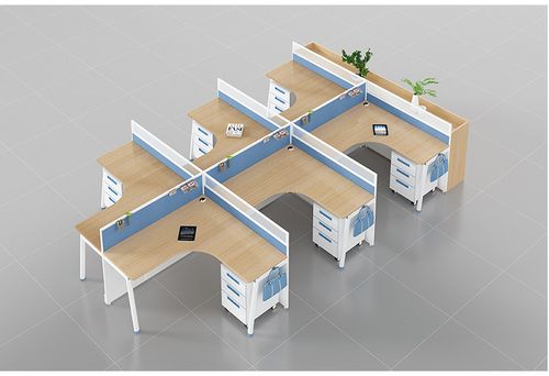 六人位职员办公桌现代简约办公家具电脑桌员工桌屏风组合重庆厂家